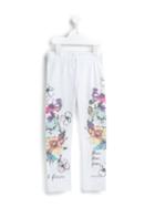 Simonetta Floral Print Trousers, Girl's, Size: 10 Yrs, White