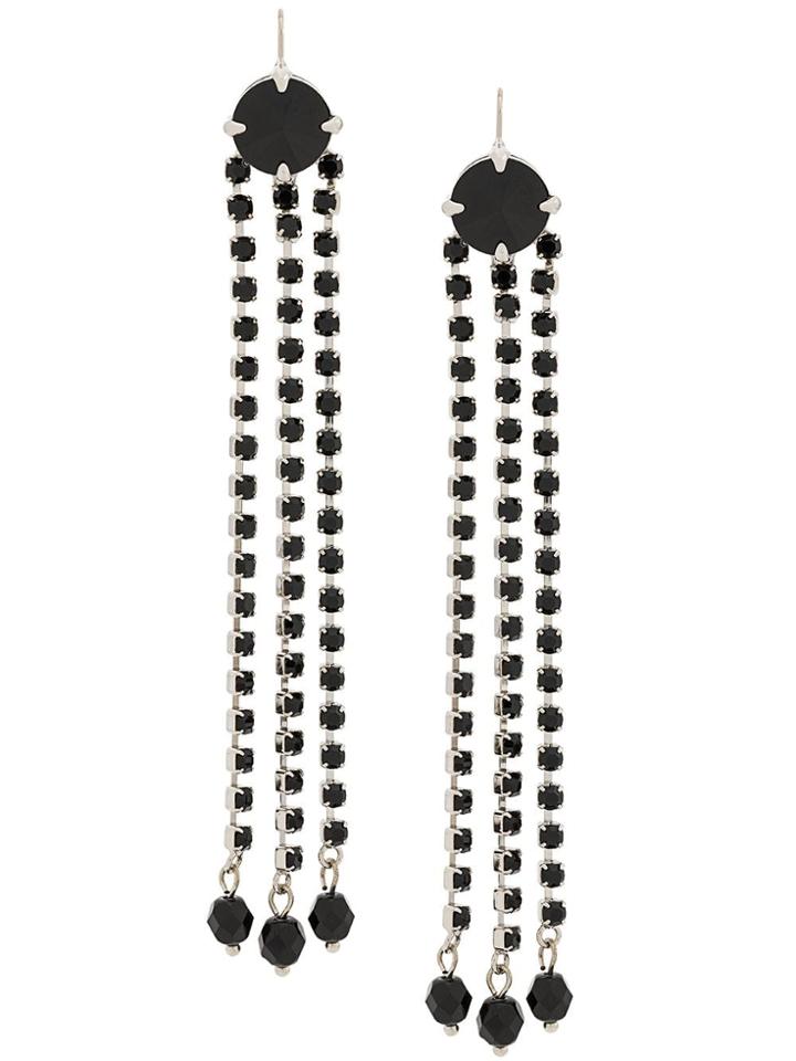 Miu Miu Crystal Drop Earrings - Black