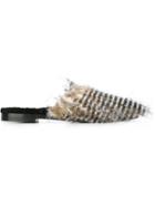 Avec Modération Flat Fur Mule - Black