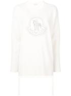 Moncler Side-slit Logo Knitt Sweater - White