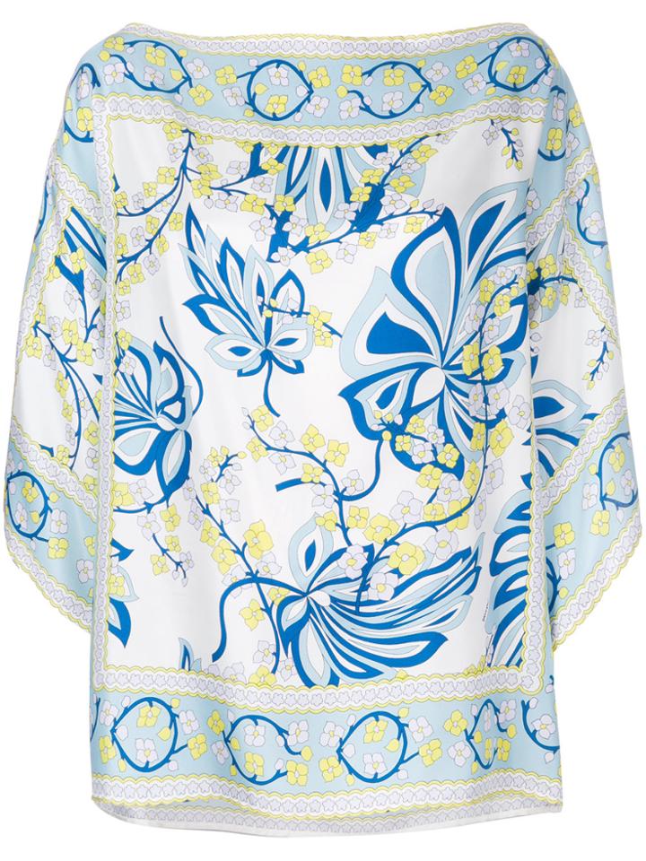 P.a.r.o.s.h. Printed Loose Fit Blouse - White