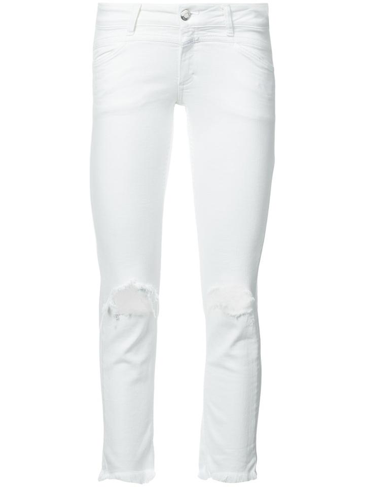 Closed - Ripped Cropped Jeans - Women - Cotton/spandex/elastane - 24, White, Cotton/spandex/elastane