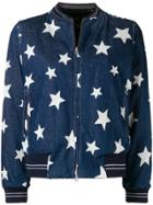 Liska Star Print Denim Jacket - Blue