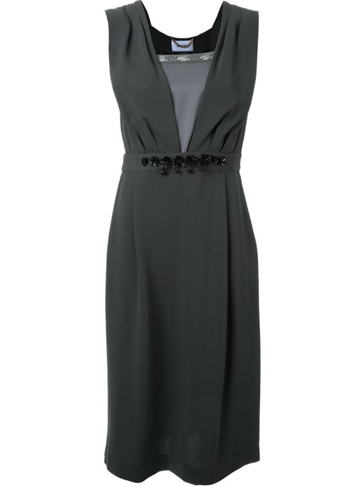 Muveil Embellished Waist Dress, Women's, Size: 36, Green, Cupro/nylon