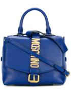 Moschino Letters Buckle Satchel Bag, Women's, Blue