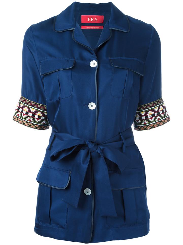 F.r.s For Restless Sleepers Bead-embellished Shirt - Blue