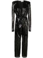 Attico Sequinned V-neck Jumpsuit - Black