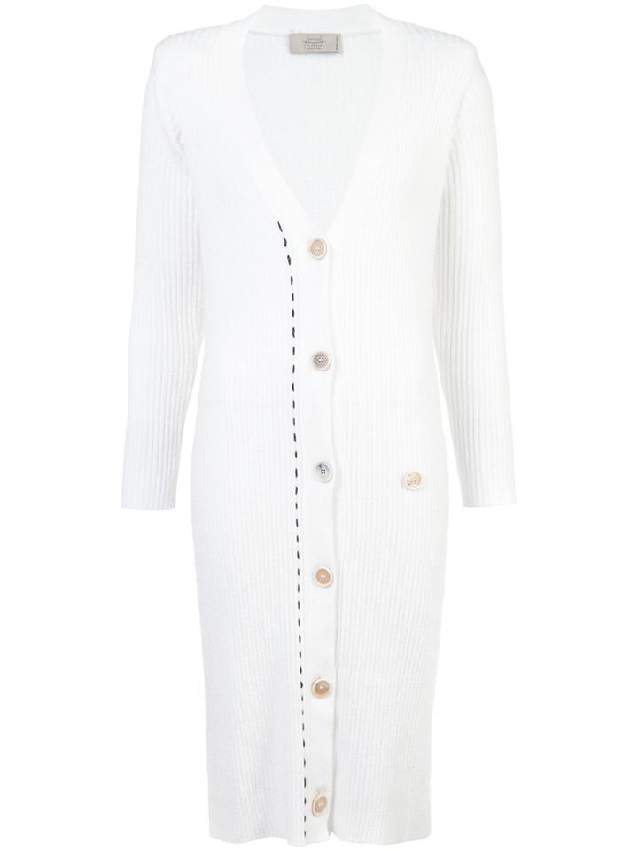 Maison Flaneur Midi Cardi-coat - White