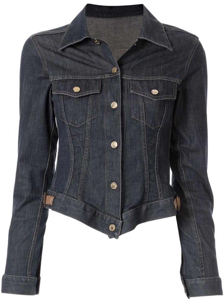 Gucci Pre-owned Logo Button Denim Jacket - Blue