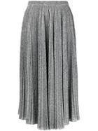 Philosophy Di Lorenzo Serafini Glittery Pleated Midi Skirt - Metallic