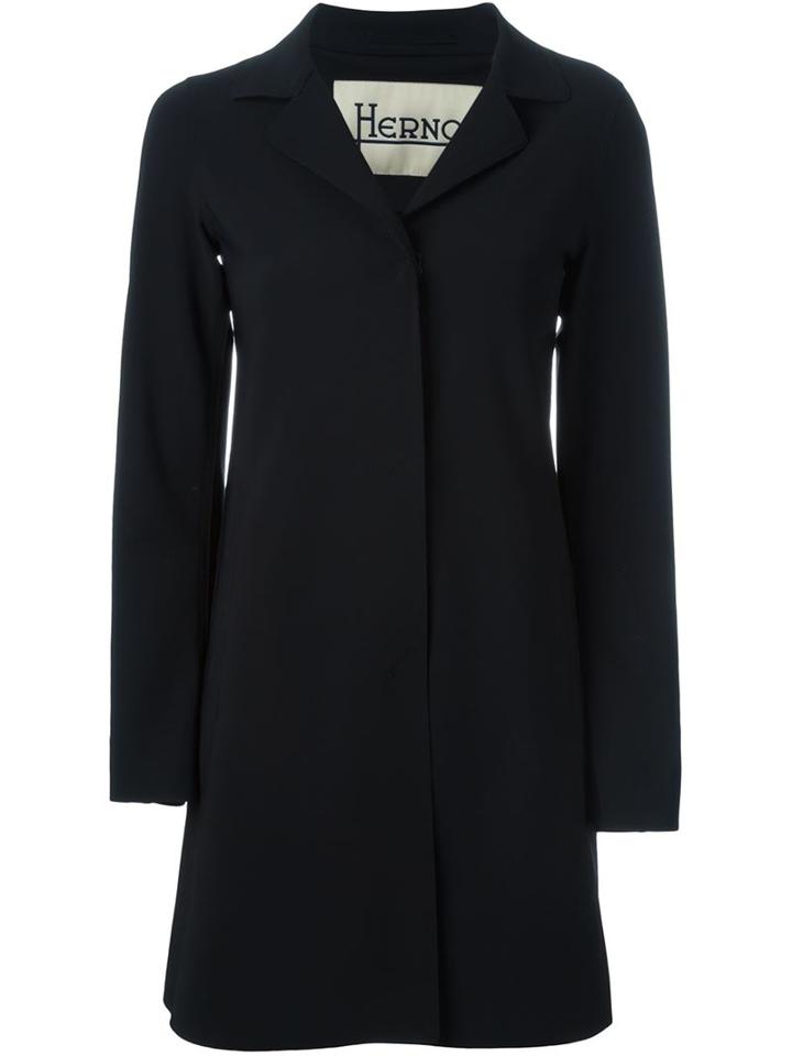 Herno Single Breasted Coat, Women's, Size: 44, Black, Polyamide/spandex/elastane