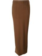 Rick Owens Open Back Maxi Skirt, Women's, Size: 40, Brown, Silk/viscose