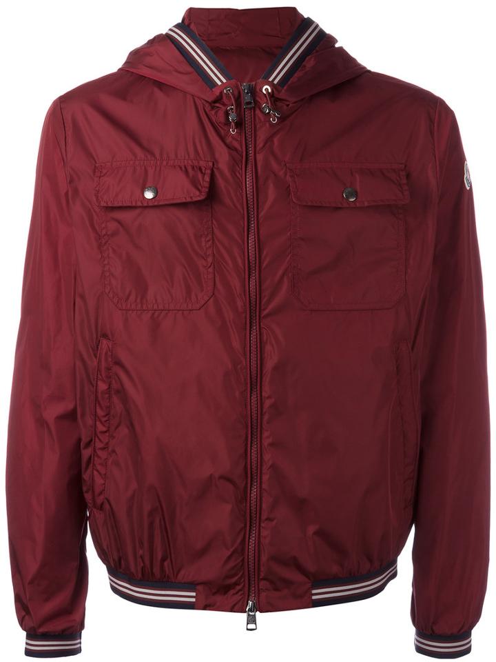 Moncler Hooded Jacket, Men's, Size: Iii, Red, Polyamide