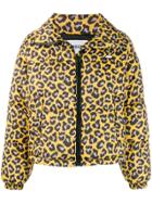 Msgm Leopard-print Puffer Jacket - Yellow