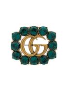 Gucci Gg Marmont Brooch - Green