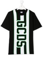 Gcds Kids Teen Panelled Logo Print T-shirt - Black