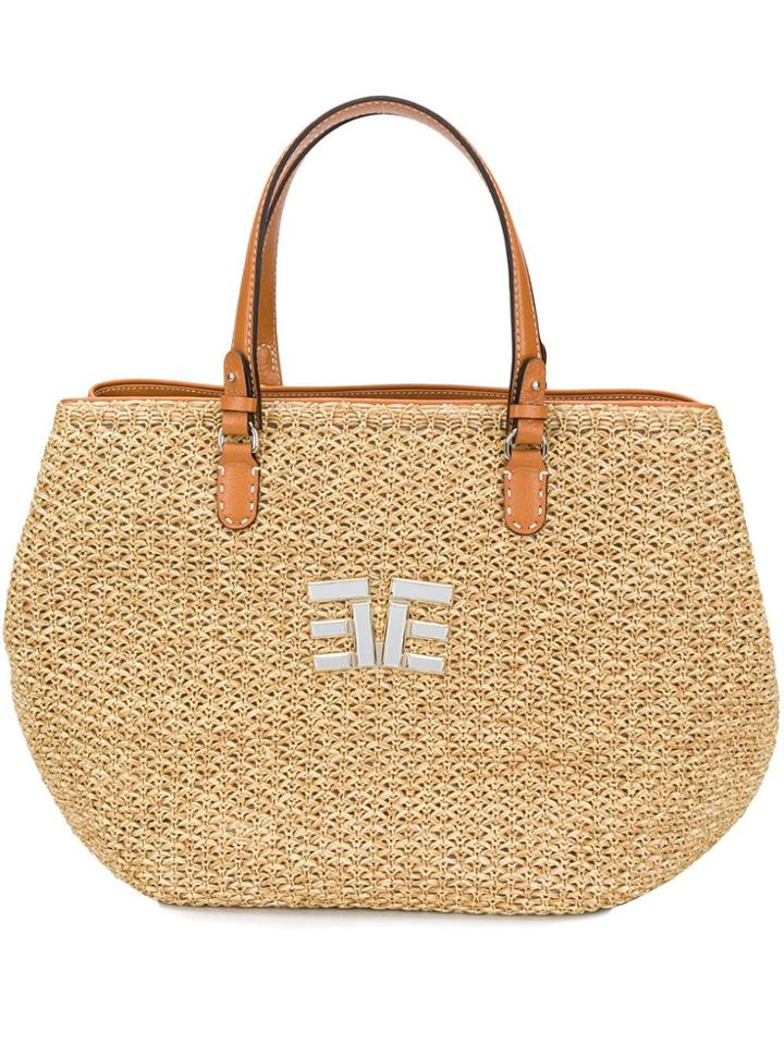 Ermanno Scervino Straw Shoulder Bag - Brown