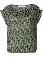 Société Anonyme Ruffled Neck Top - Green