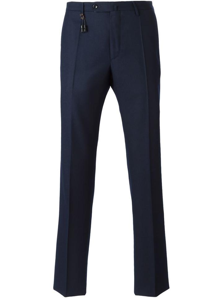Incotex Tailored Trousers, Men's, Size: 48, Blue, Wool