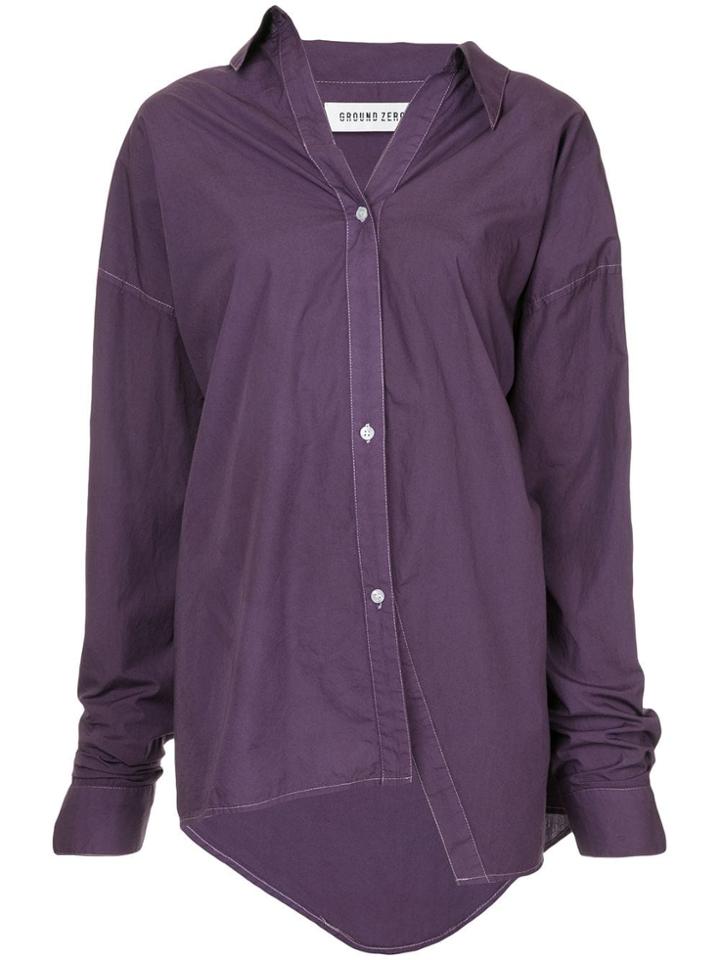 Ground Zero Draped Long-sleeve Shirt - Purple
