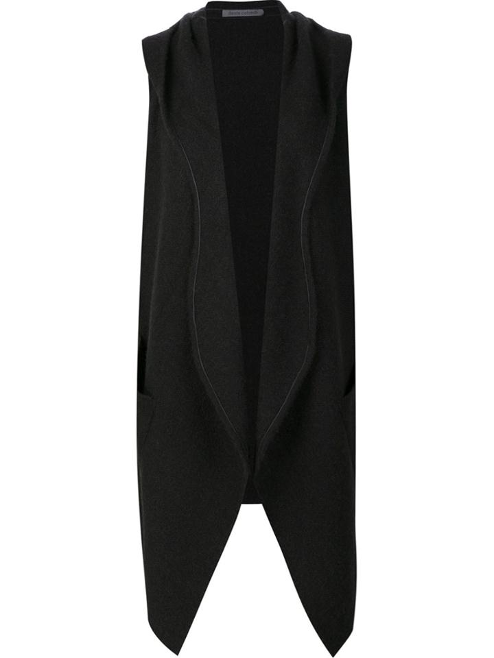 Denis Colomb Hooded Wrap Gilet - Black