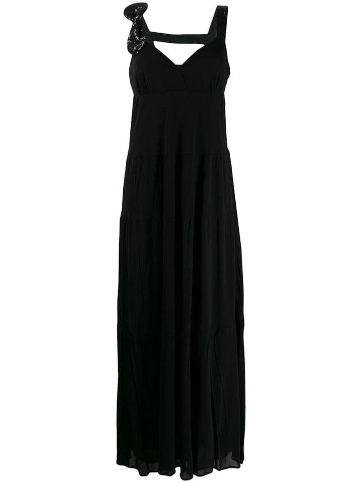 Cavalli Class Sequinned Bow Maxi Dress - Black