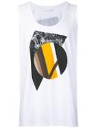 Neil Barrett - Graphic Print Tank Top - Men - Cotton - Xl, White, Cotton