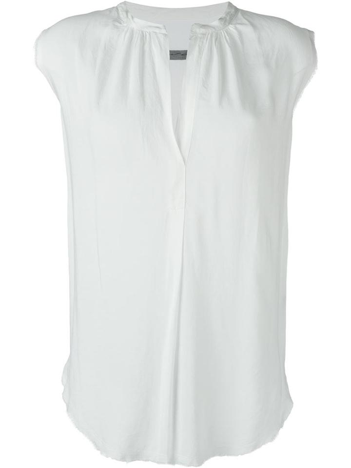 Raquel Allegra Gathered Neck Detail Top