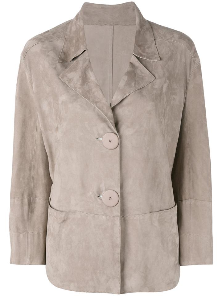 Sylvie Schimmel - Dinard Jacket - Women - Goat Skin - 38, Grey, Goat Skin