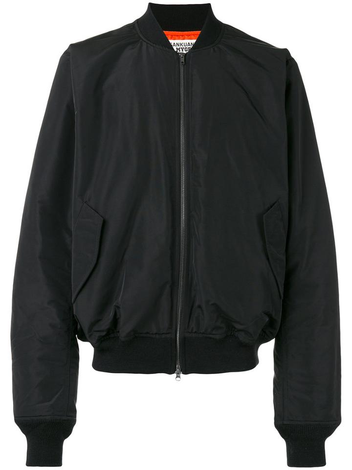Sankuanz Rear Print Bomber Jacket, Men's, Size: Medium, Black, Polyester