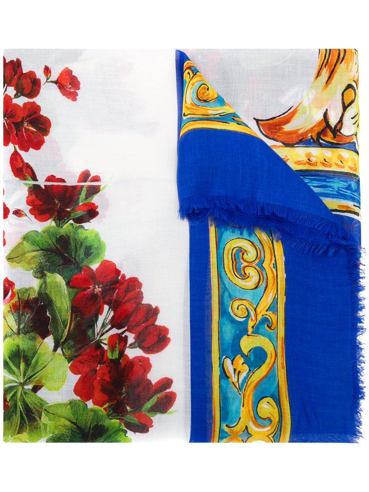 Dolce & Gabbana - Majolica Printed Scarf - Women - Cashmere/modal - One Size, Cashmere/modal