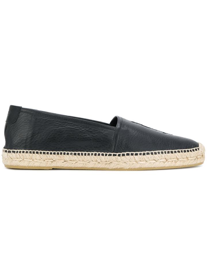 Saint Laurent Monogram Leather Espadrilles - Black