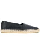 Saint Laurent Monogram Leather Espadrilles - Black