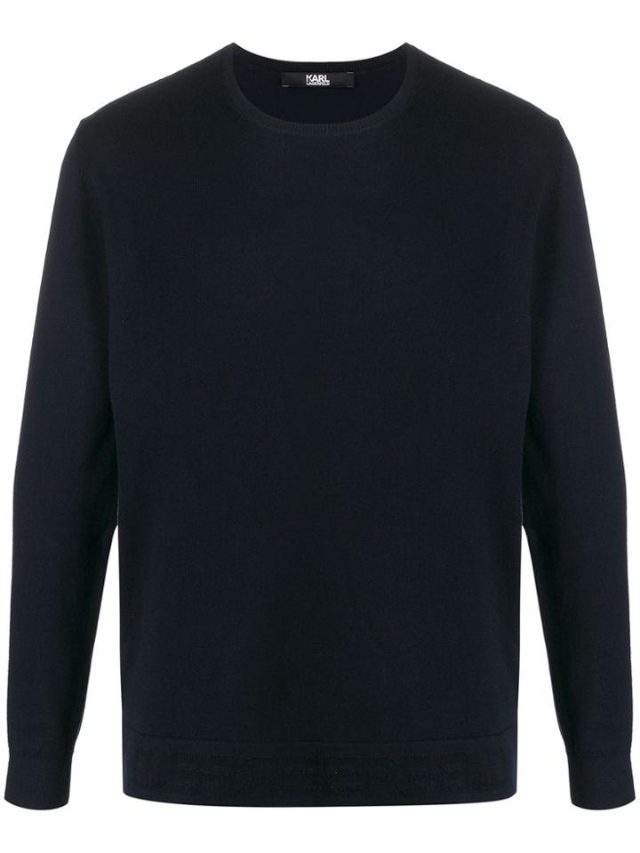 Karl Lagerfeld Round Neck Jumper - Blue