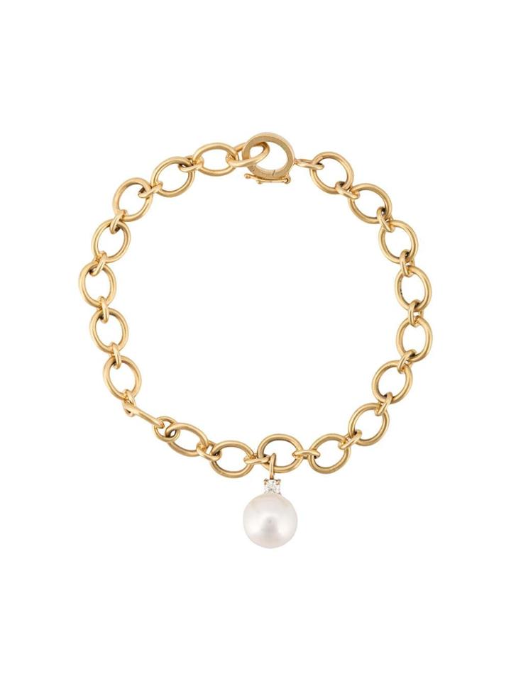 Irene Neuwirth 18kt Yellow Gold Pearl Charm Bracelet
