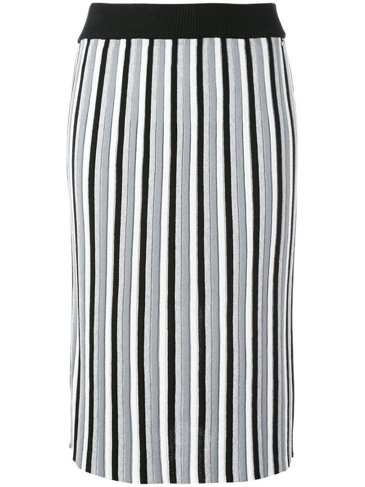 Diesel Vertical Striped Skirt, Women's, Size: Large, Black, Viscose/polyester