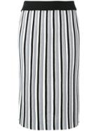 Diesel Vertical Striped Skirt, Women's, Size: Large, Black, Viscose/polyester
