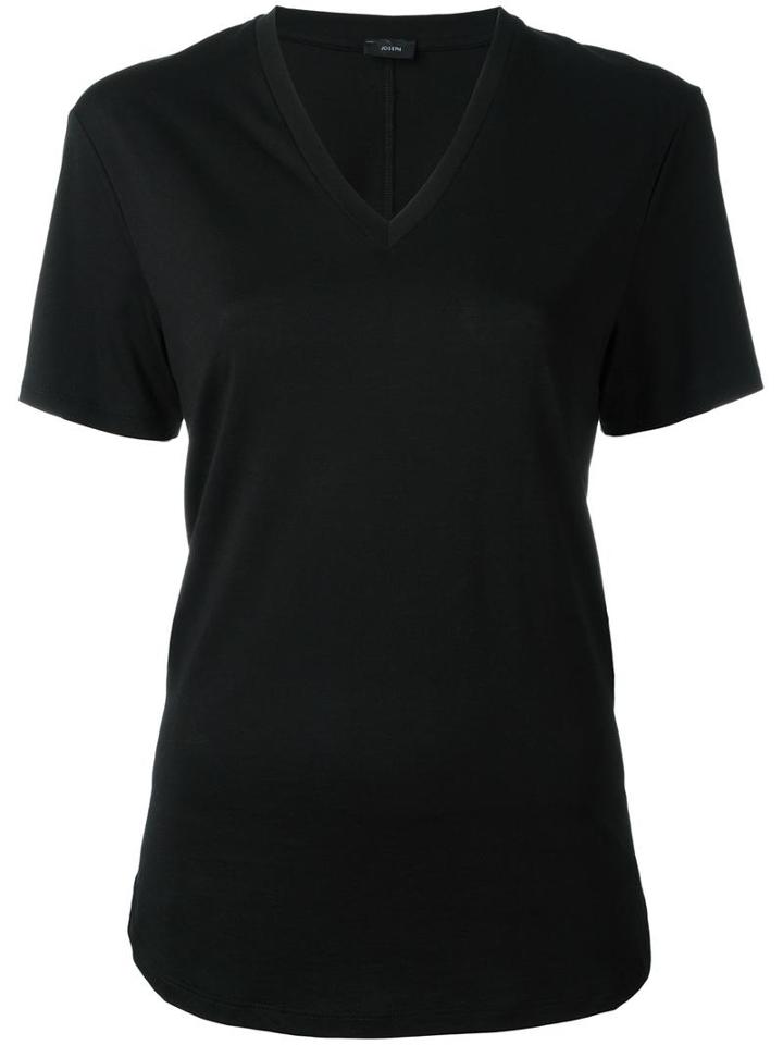 Joseph V-neck T-shirt, Women's, Size: Medium, Black, Lyocell/cotton