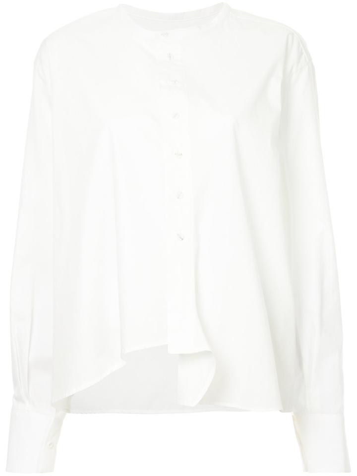Lemaire Asymmetric Button Up Blouse - White