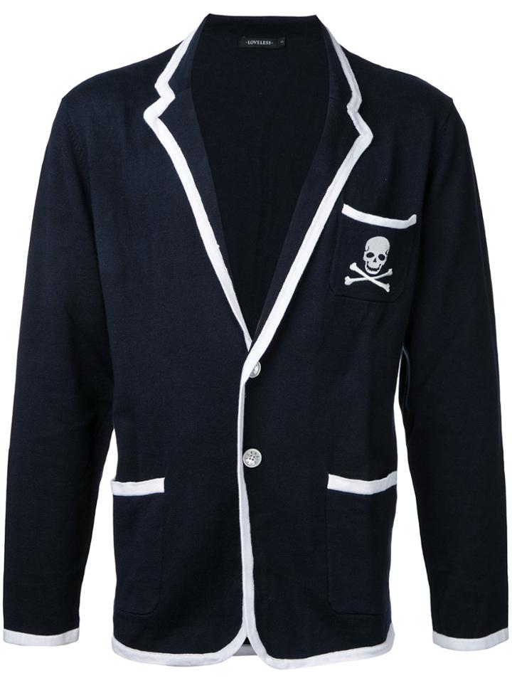 Loveless Skull Print Jacket - Blue