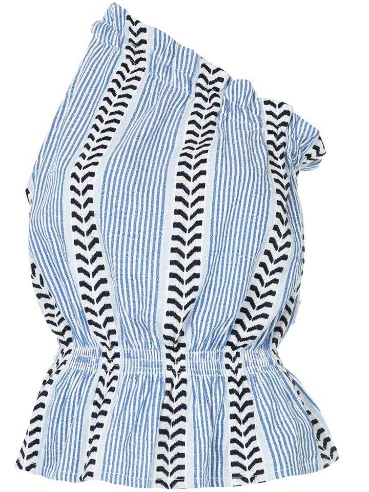 Lemlem Patterned One Shoulder Top - Blue