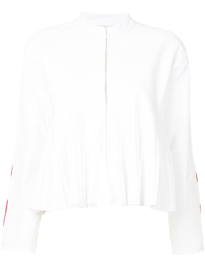 Mes Demoiselles Artemis Pleated Cropped Jacket - White