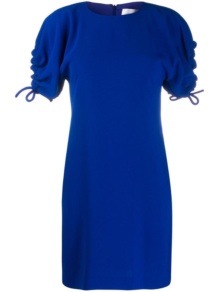 Victoria Victoria Beckham Drawstring Sleeve Dress - Blue