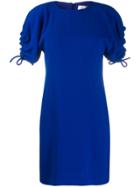 Victoria Victoria Beckham Drawstring Sleeve Dress - Blue