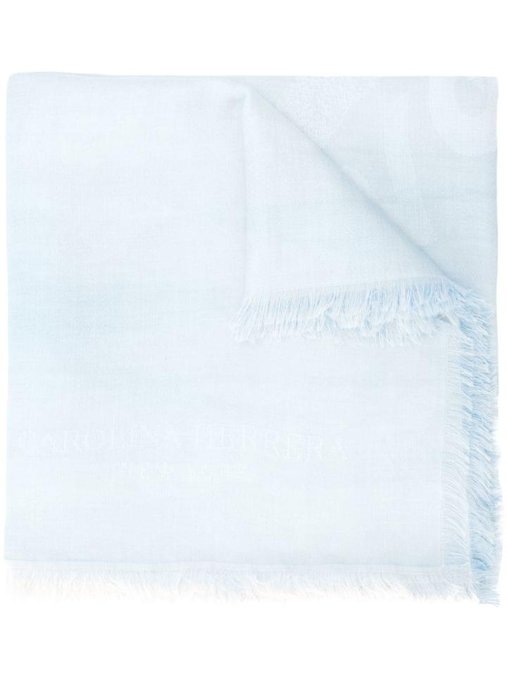 Carolina Herrera Fringed Scarf - Blue