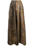 Uma Wang Flared Floral Trousers - Brown