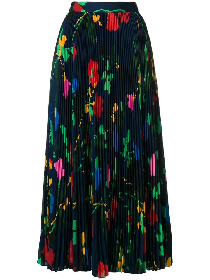 Msgm Printed Pleated Skirt - Multicolour