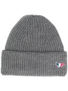 Maison Kitsuné Fox Patch Knitted Hat - Grey