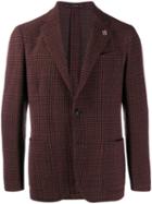Lardini Tailored Houndstooth Check Blazer - Brown