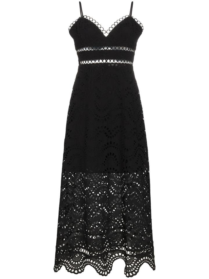 Zimmermann Jaya Sleeveless Wave Bodice Cotton Dress - Black